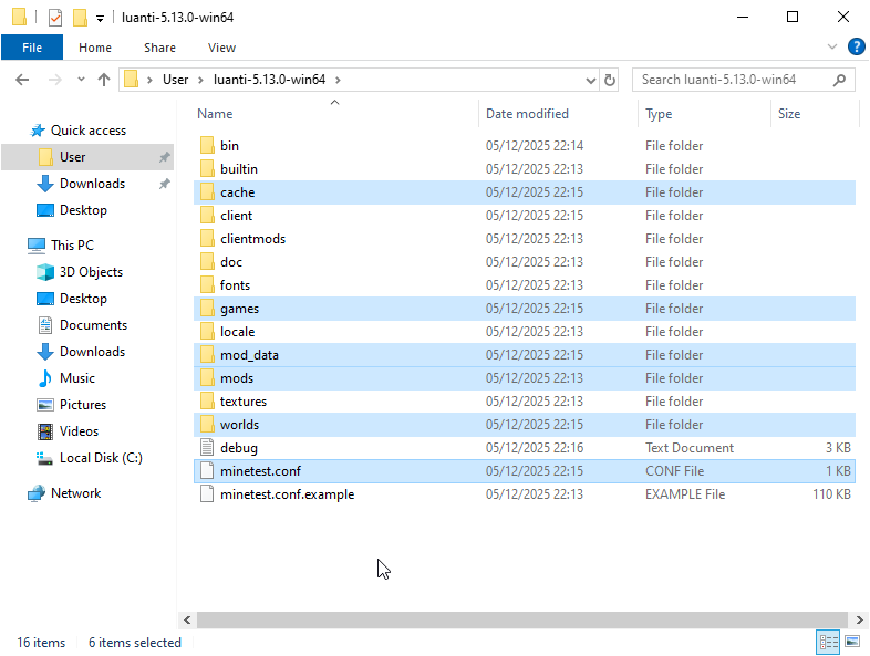 Screenshot showing folders to copy from portable installation